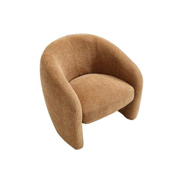 Fauteuil pour enfant en tissu chenille camel ROMICOU