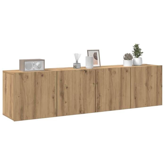 [59800]Meuble TV Flottante Console de Divertissement Meubles TV muraux （2 pcs） chêne artisanal 80x30x41 cmPoids:26.5 Kg