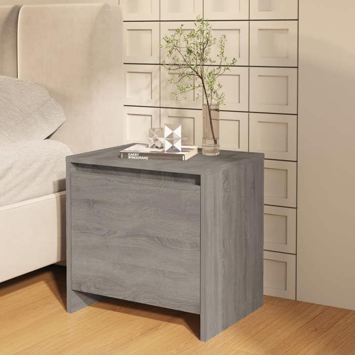 Petite Armoire de lit Gris - Lot de 2 Tables de chevet - minimaliste - Sonoma gris - 45x34x44 5cm - Bois ingénierie11