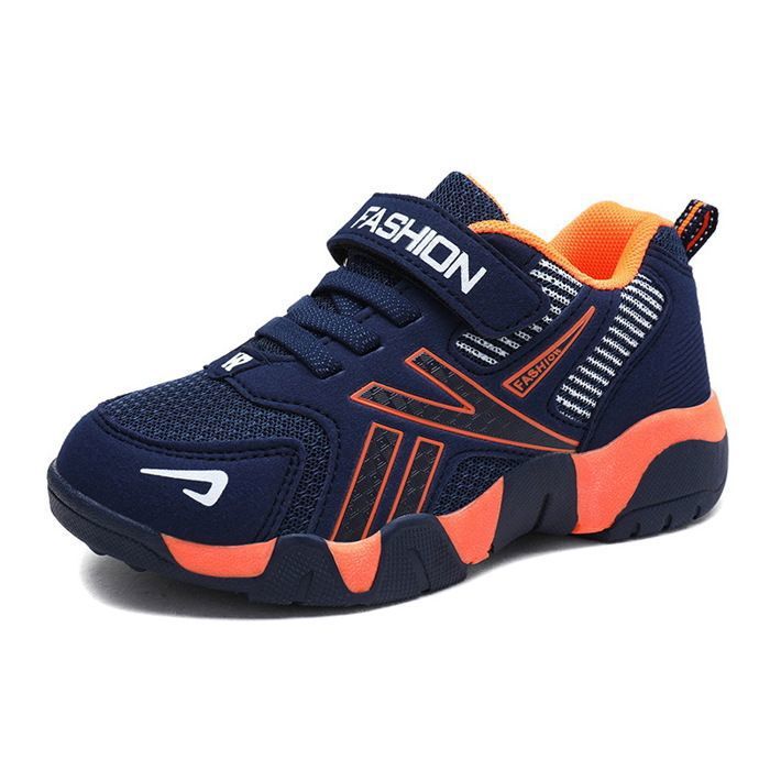 INSFITY Baskets Enfant Garçon Fille Chaussures Léger Respirant Confortable Antidérapant Pour Printemps et Automne - Bleu orange