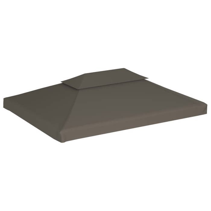 VIDAXL Toile supérieure de belvédère 2 niveaux 310 g/m² 4x3 m Taupe - (4x3 m) BONNE2131
