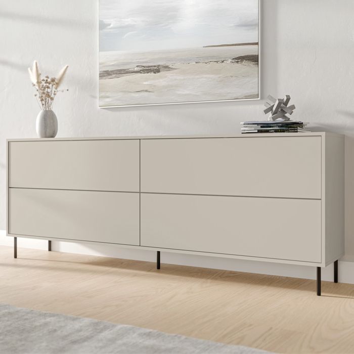 Buffet Cataldo Dmora en Bois Nobilité Beige 200x39x75h cm Buffet Cataldo Dmora en Bois Nobilité Beige 200x39x75h cm