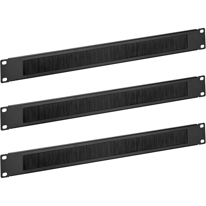 Lot 3 Passe-câble Brosse anti-poussière nylon Panneau horizontal 1U Pour rack standard 19 pouces Gestion câbles armoire .
