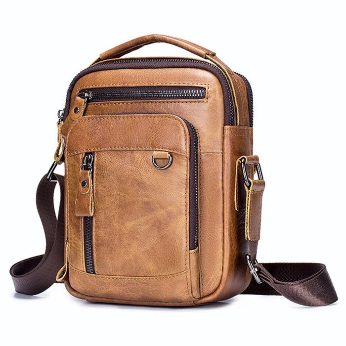 SPAHER Sacoche Homme Cuir Véritable