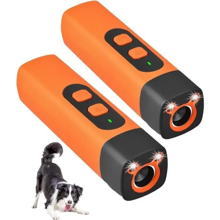 Répulsif chien ultrasonique - Lot de 2 - 3 fréquences réglables - Rechargeable USB - Lampe torche LED Répulsif chien ultrasonique - Lot de 2 - 3 fréquences réglables - Rechargeable USB - Lampe torche LED