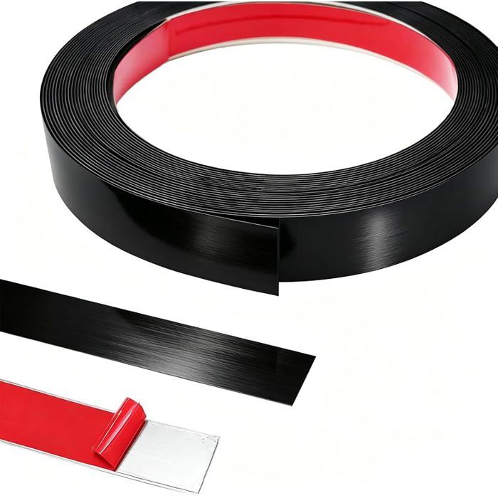 10 m x 2 cm de bande métallique de garniture auto-adhésive tôle d acier inoxydable moulures murales Noir Brossé 10 m X 2 cm