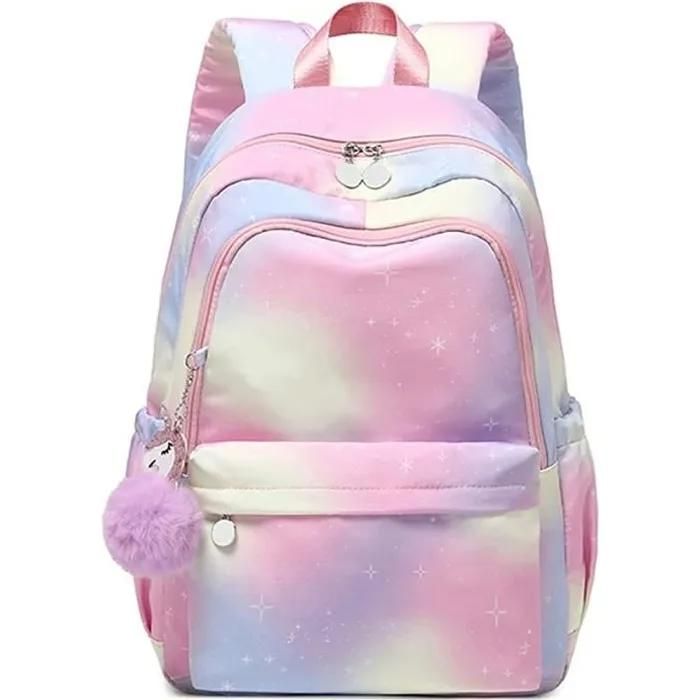 XJYDNCG Cartable Fille Primaire - Sac À Dos Scolaire Enfant - 44x30x15cm - Rose