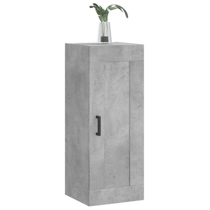 Gris Cabinet suspendue CHIC Armoire murale avec stockage gris béton 34 5x34x90 cm bois dingénierie N16953