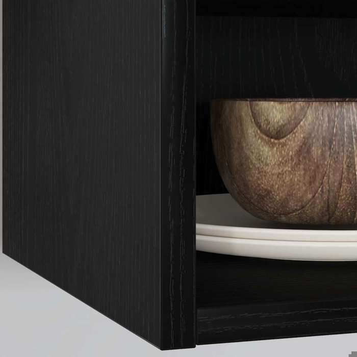 Noir Cabinet cuisine CHIC Vitrine suspendue 1 pc avec étagère Chêne noir 30x29 5x60 cm N7524