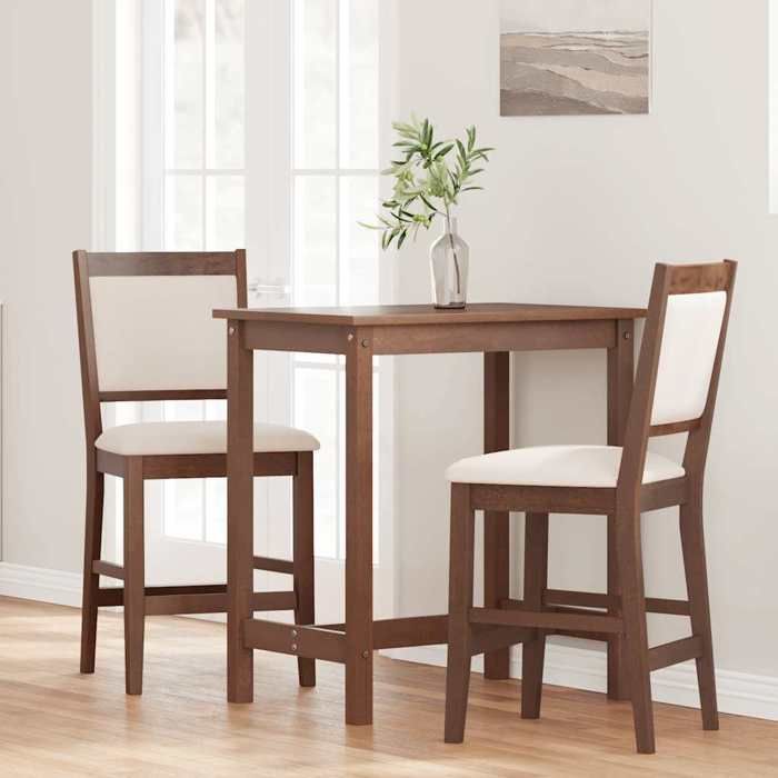 Winter SaleTabourets de bar avec coussins (lot de 2) Sièges de Bistroen bois massif marron et caoutchouc(50 x 52 x 104 cm) 8785