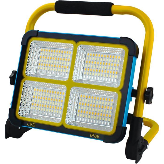 100W Projecteur Led RechargeableProjecteur Chantier Rechargeable Avec Support Et Batterie 16500MahType-C Et Solaire Rechar[CA92]