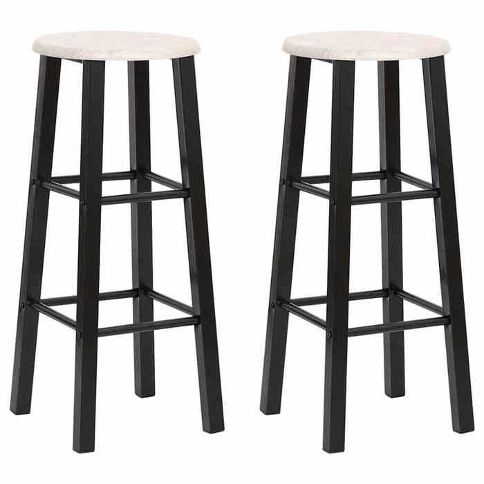ELORAN Chaise dîlot - Chaise Haute - Tabourets de bar - lot de 2 - noir - MDF - 30x30x70 cm 96074