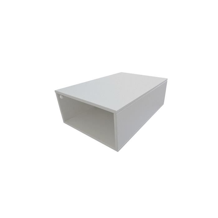 cube de rangement bois profondeur 75 cm - couleur - gris aluminium