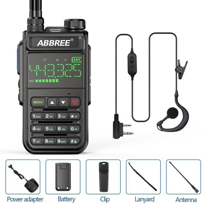 Baofeng UV-5R Talkie-walkie FM radio VHF/UHF avec double bande, affichage, veille et horloge