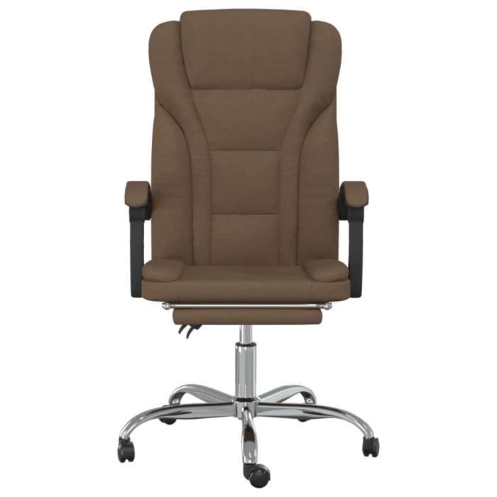 Fauteuil de bureau inclinable - AKOZON - Marron - Tissu durable - Réglable en hauteur - Design contemporain