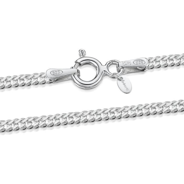 Lot 925 Argent Sterling 2 mm Figaro Chaîne Colliers 18/" 45 cm Italien unisexe fine