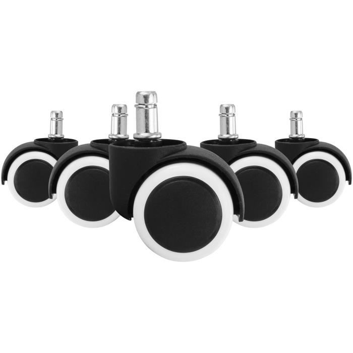 Chaise de bureau 5 roulettes roulettes PIN 11mm Ø50mm sol dur roulettes chaise roulettes noir blanc Chaise de bureau 5 roulettes roulettes PIN 11mm Ø50mm sol dur roulettes chaise roulettes noir blanc