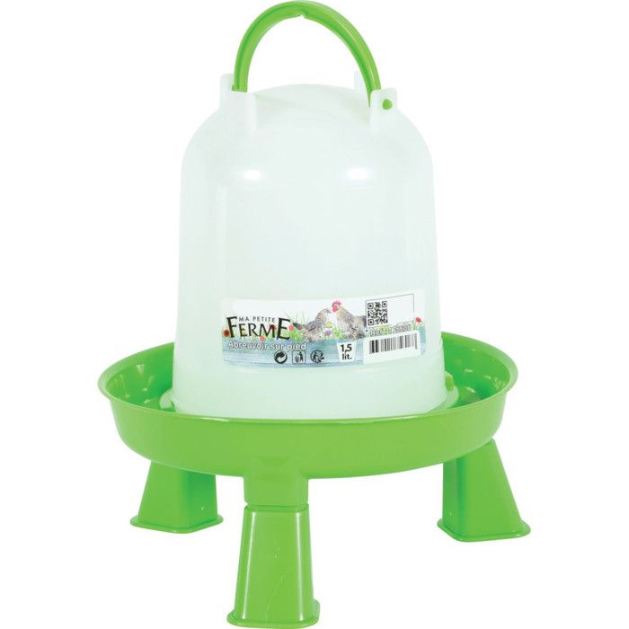 Comparer les prix de Abreuvoir en plastique avec pieds capacité 1.5 litres basse cour - animallparadise 25 Vert