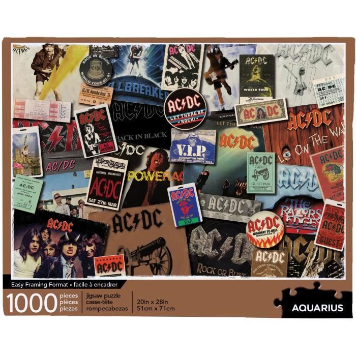 AC/DC Albums Collage 1000 piece jigsaw puzzle 710mm x 510mm 