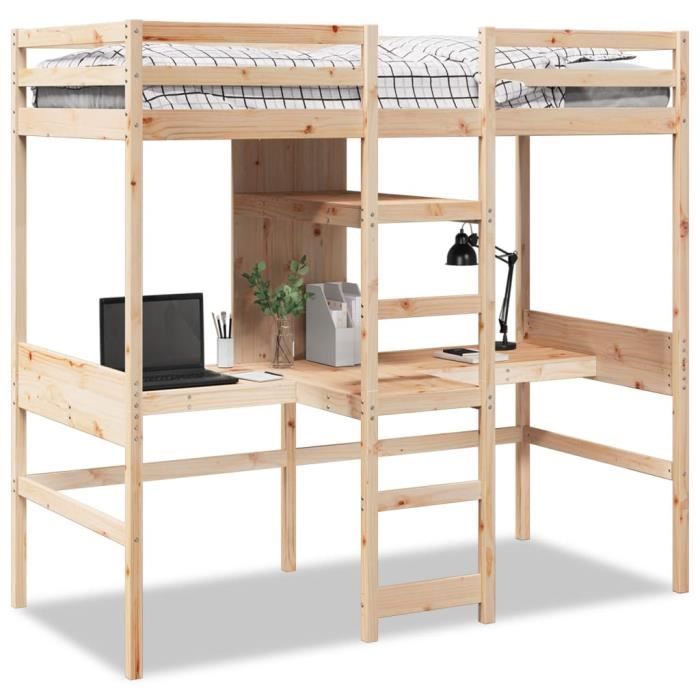 Lit Mezzanine 1 Place Bureau Anthracite Delio | Jurassien