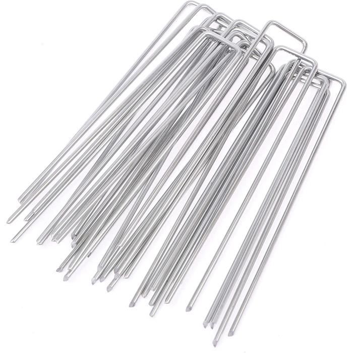 Agrafes De Fixation En Acier Galvanisé SeedPal - Lot De 50 Pièces, Pour Jardin, Toile, Grillage