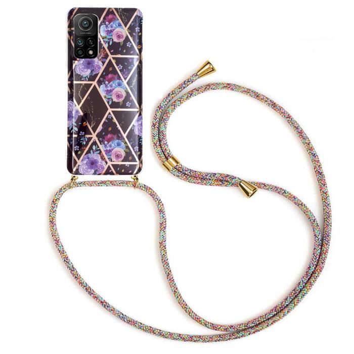 MXKOCO Collier pour Xiaomi Mi 10T/10T Pro-5G Coque Cordon Tour De Cou Telephone Housse Étuis À Bandoulière Et Cordon Collier avec Réglable Cordon Tour de Cou Lanière Pochette pour Telephone Portable 