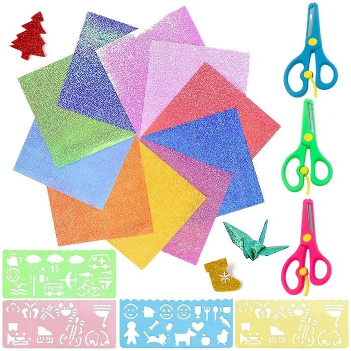 feuille de papier pliage carré pour lequel scrapbooking/artisanat Ruikey Paillettes origami x 50