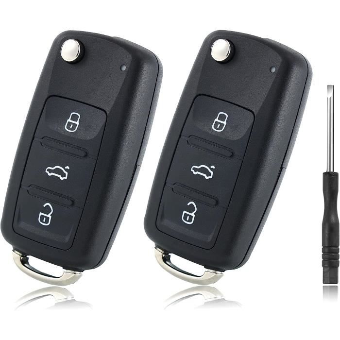 Télécommandes Pour Voiture - Betterher Lot 2 Coque Clé Pliable Compatible  Volkswagen3-boutons Boitier Clef Voiture Télécommande - Cdiscount Auto