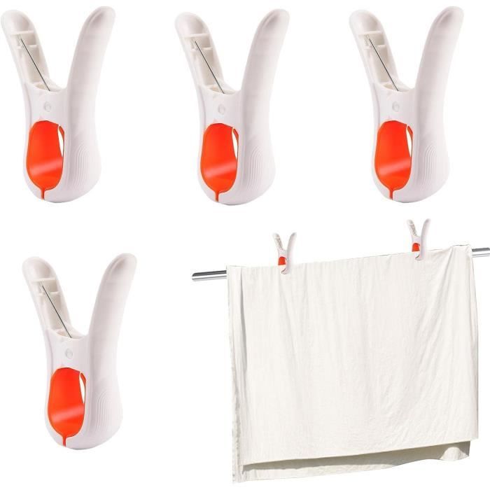 Pinces à Serviettes 12PCS - Grand Modèle Antidérapant - Pour Plage, Piscine Ou Linge