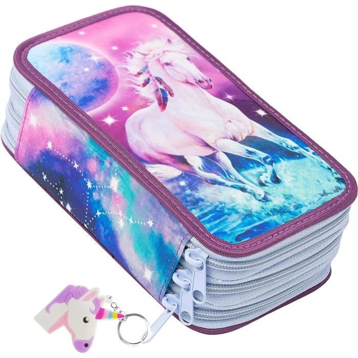 Mitama Trousse Scolaire 3 Compartiments, Triple tyelove, Contenu 47 pièces, avec Crayons, marqueurs, Porte-Stylo école Primaire Fille, Fuchsia, Moderne Mitama Trousse Scolaire 3 Compartiments, Triple tyelove, Contenu 47 pièces, avec Crayons, marqueurs, Porte-Stylo école Primaire Fille, Fuchsia, Moderne