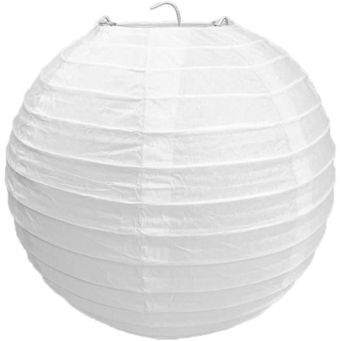 Abat-jour Rond En Papier Blanc - Diamètre 48 Cm Pour Plafonnier, Effet Doux Et Tamisé