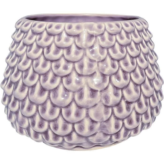 Pot De Fleur Pino Nordring - Céramique émaillée Craquelée Vert, Diamètre 13.5 Cm, Déco Intérieur Rétro