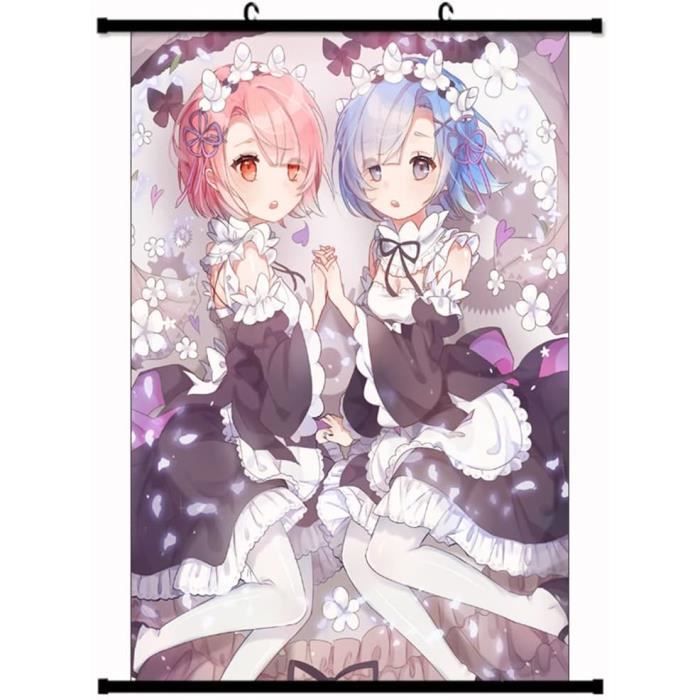 Poster En Tissu Manga Anime Wallscroll Rem Und Ram Poster Manga Rem Und