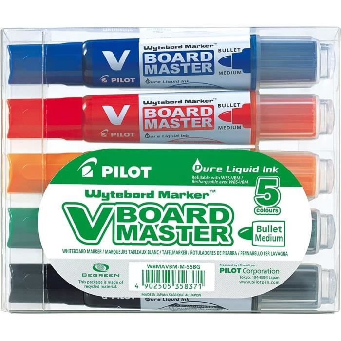 V-Board Master - En plastique recyclé - Marqueur tableau blanc encre  liquide - Pointe extra fine - Pilot
