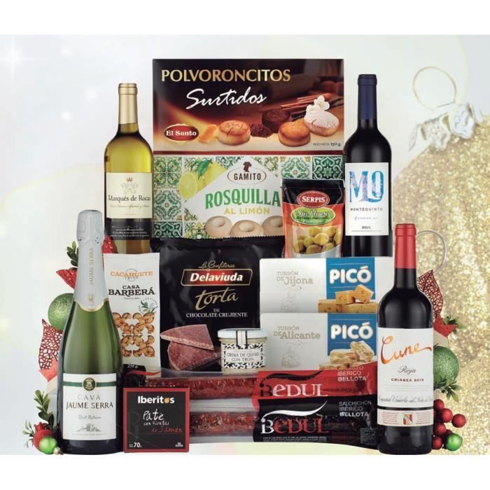 Coffret gourmand de Noël Espagnol, Chorizo, saucisson ibérique, Turron