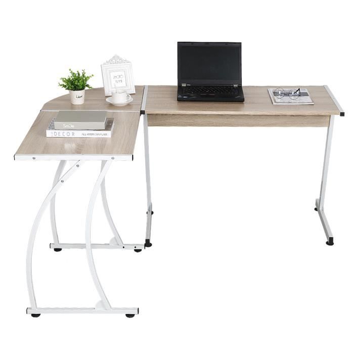 She Bureau En Forme De L En Bois Coin Bureau Ordinateur Station De Travail Grand Pc Gaming Bureau Etude Couleur Chene Achat Vente Bureau She Bureau En Forme De L