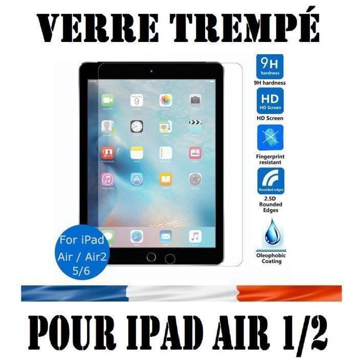Apple iPad 5-6 iPad Air 1-2 Vitre de Protection Film écran en VERRE TREMPE  9H