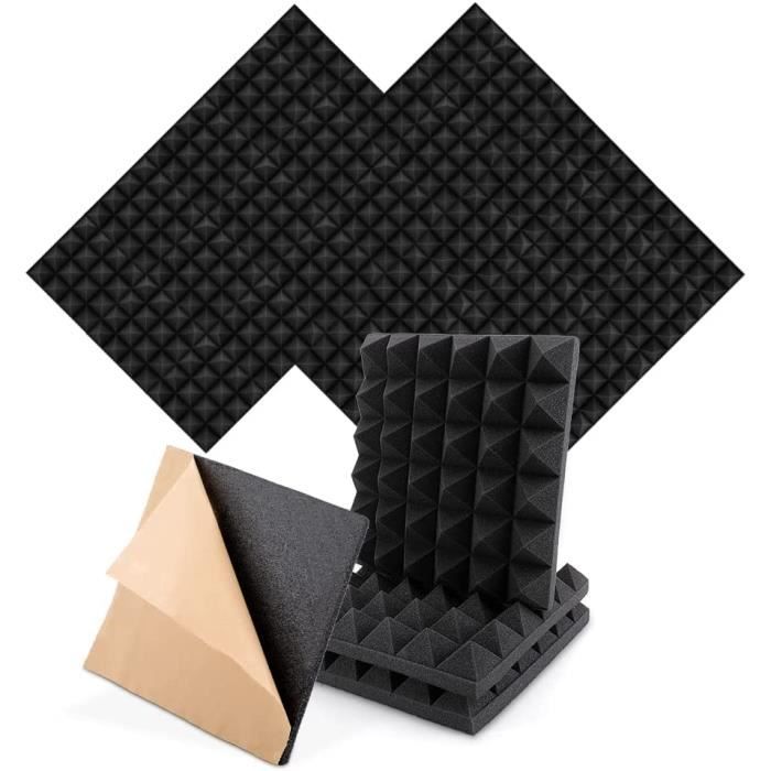 JBER Lot De 24 Panneaux De Mousse Acoustique, 5 X 30 X 30cm Studio