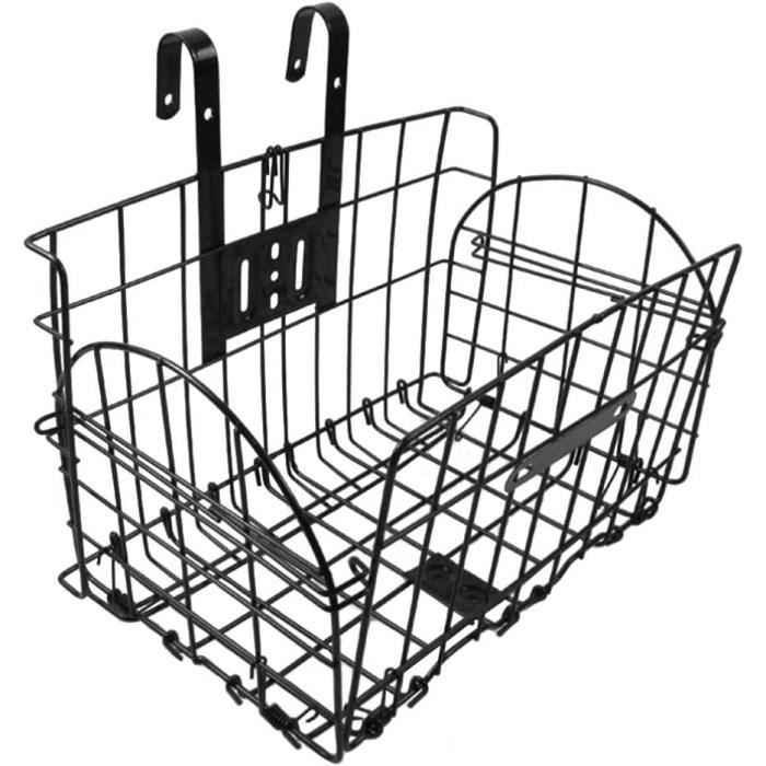 Sporgo Panier De Vélo Avant Amovible Pour Enfants - Avec Lanières En Cuir, Serpentins Autocollants Et Cloches - Tressé Pour Filles - CKN-FL00156