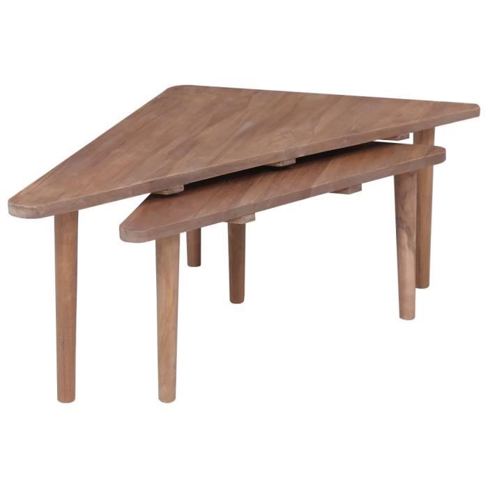 table café table basse - bout de canapé- bois de teck solide - home market-3209