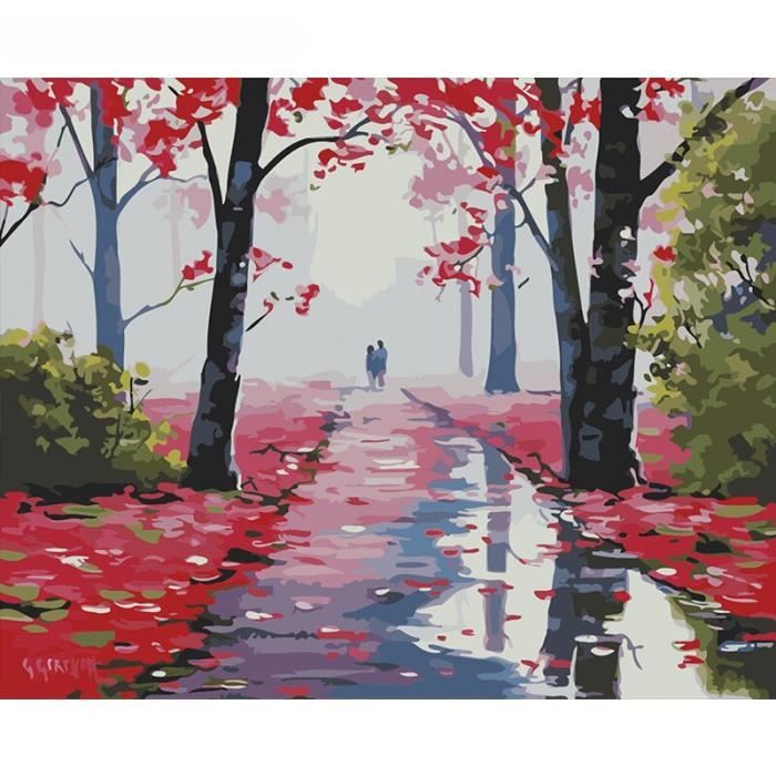 Kit Peinture Par Numéros Adulte Paysage Marin - Toile 50x40 Cm, Peintures Acryliques, Pinceaux Inclus