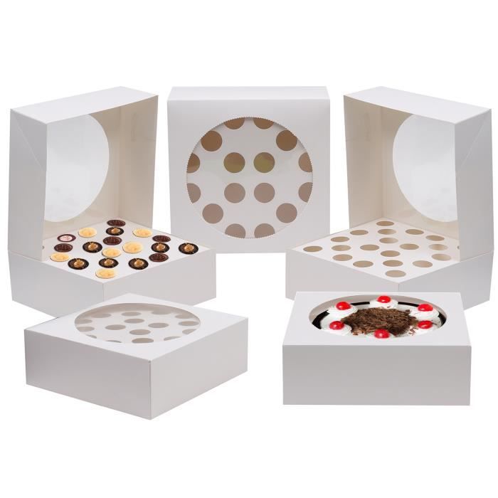 Kurtzy 5 Pcs Boite A Cupcakes Boites A Gateau Carre Blanc Pour 1 Gateau Ou Petit Cupcakes Cdiscount Beaux Arts Et Loisirs Creatifs