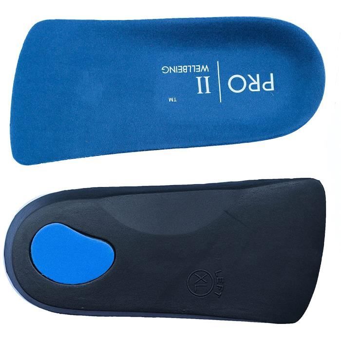 Semelles Orthopédiques 3/4 QBK - Soutien Voûte Plantaire Haute Pour Pied Plat Et Soulagement Douleurs