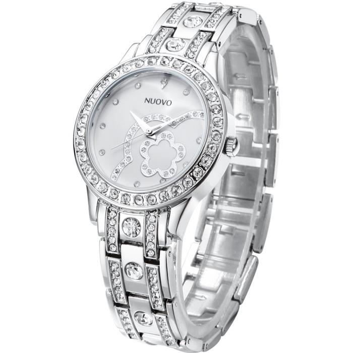 Montre Femme - NUOVO - Argent - Quartz Analogique - Bracelet Acier Inoxydable - Diamant