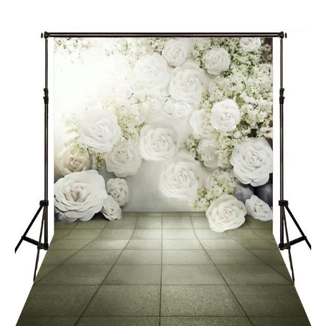 Fond Photo 5x7 Pieds (150x210cm) – Thème Mur Rose/blanche (tissu) – Oldcity