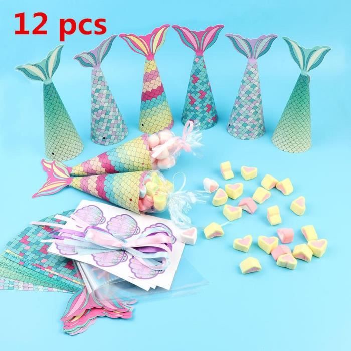 12pcs Diy Box Ourwarm Sirene Papier Bonbons Boite Cadeau Carte D Invitation Cadeaux Sacs Filles Anniversaire Traiter Sirene Fete Cdiscount Beaux Arts Et Loisirs Creatifs