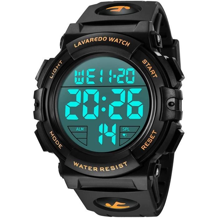 Montre Digitale Sport Homme CIVO - Étanche, Chronomètre, Alarme, Bracelet Silicone - Design Militaire