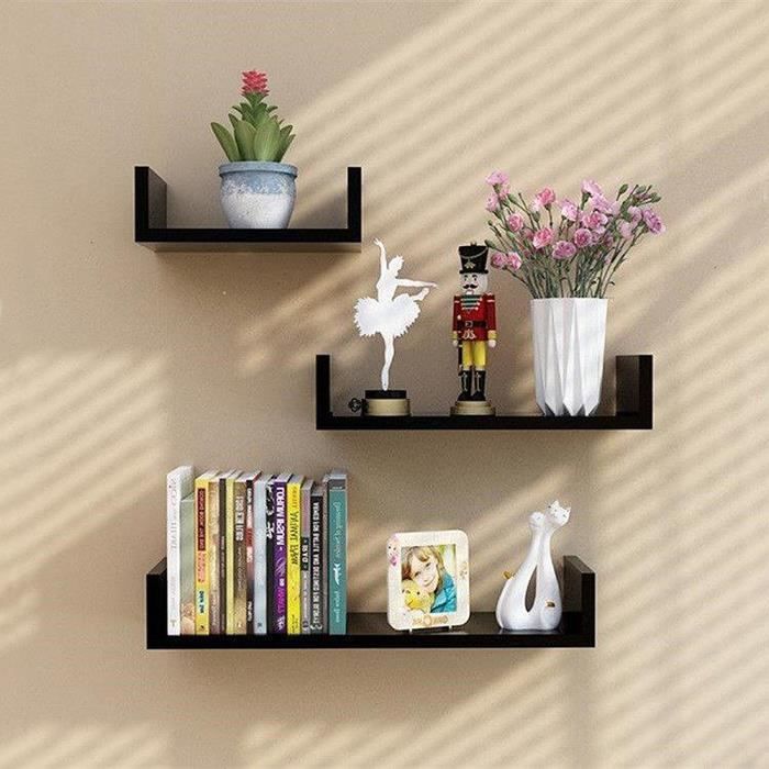 Lot De 3 Etagere Murale Etagere En Bois Mdf Bibliotheque