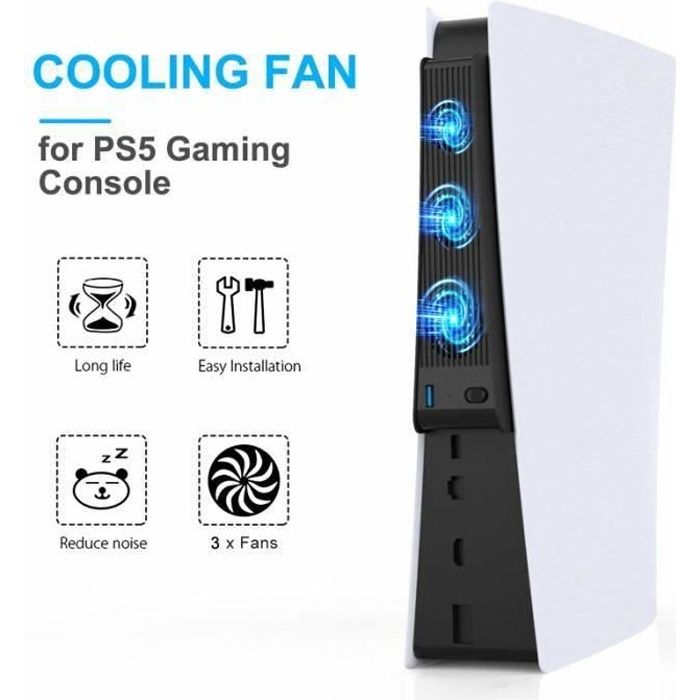 Ventilateur de Refroidissement à 3 Vitesses Accessoire pour PS5