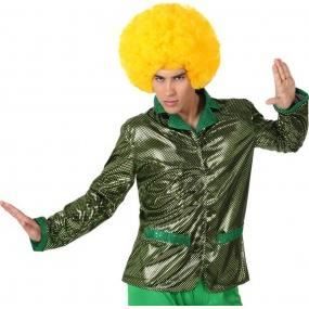 Veste disco verte brillante homme - Polyester - Taille XL - Liseré